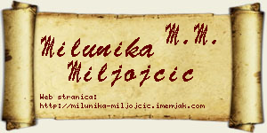 Milunika Miljojčić vizit kartica